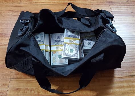 make fake money bags|prop money duffle bag.